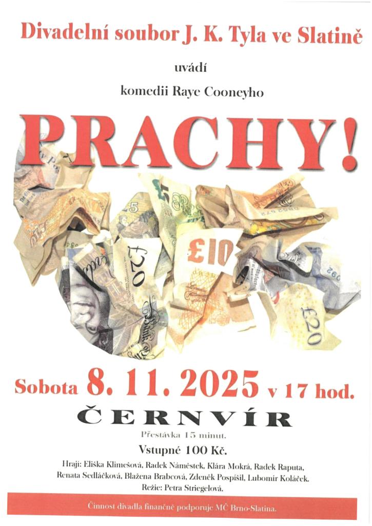 Červnvír 8.11.2025 v 17. hod. komedie Prachy