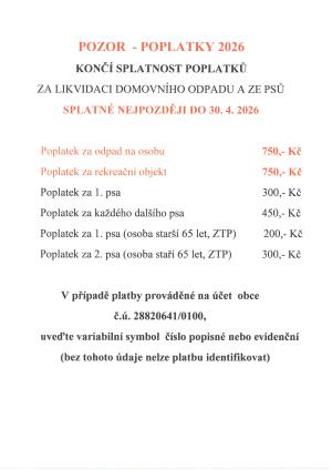 POPLAKY ZA LIKVIDACI DOMOVNÍHO  ODPADU A ZE PSŮ